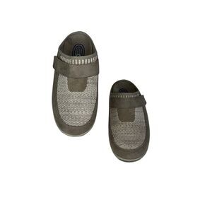 OrthoFeet Womens Louise Mule Size 6 B Gray Slipper Flat Pain Relieving Shoe